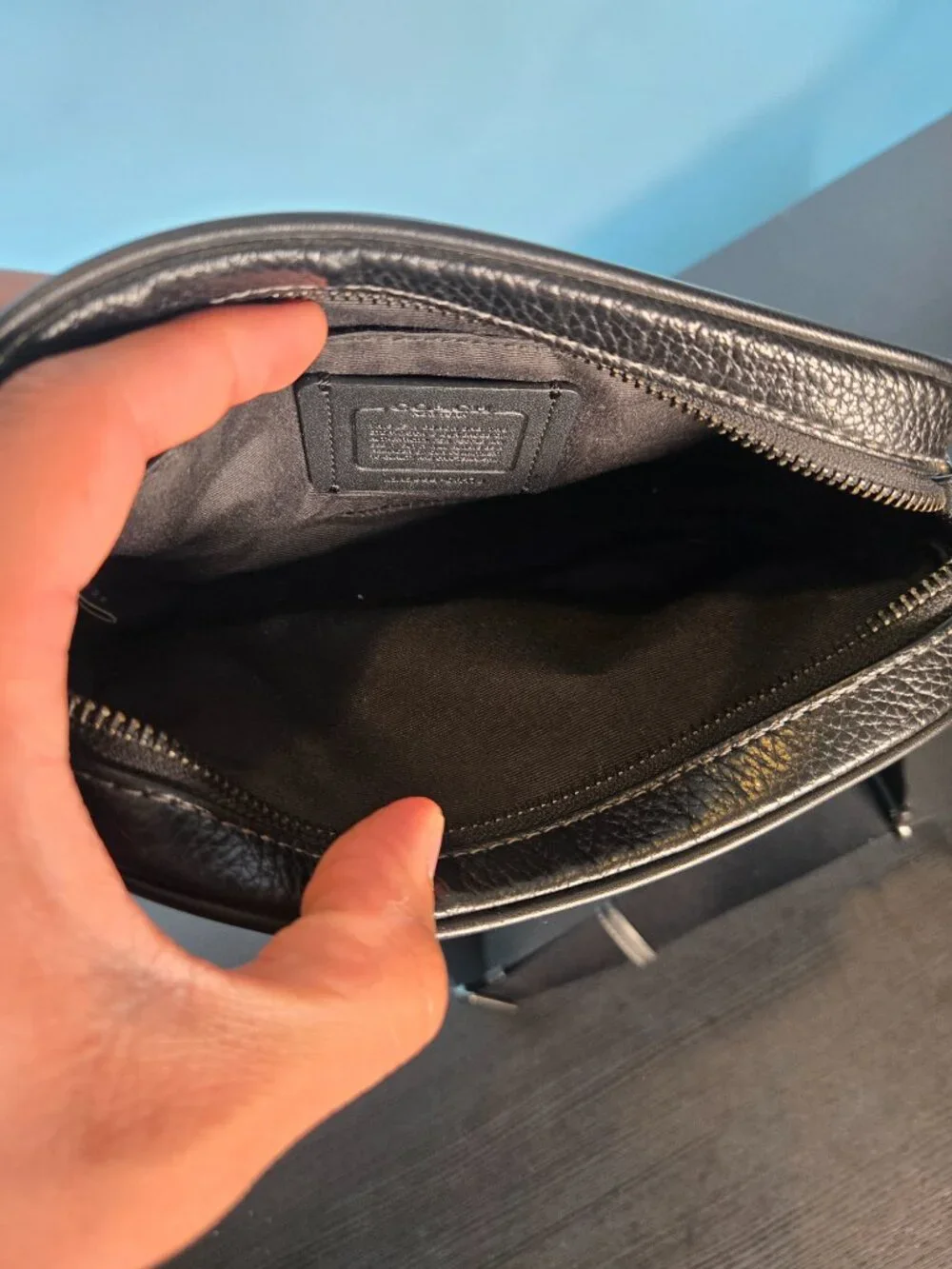 Coach Black Leather Camera Bag